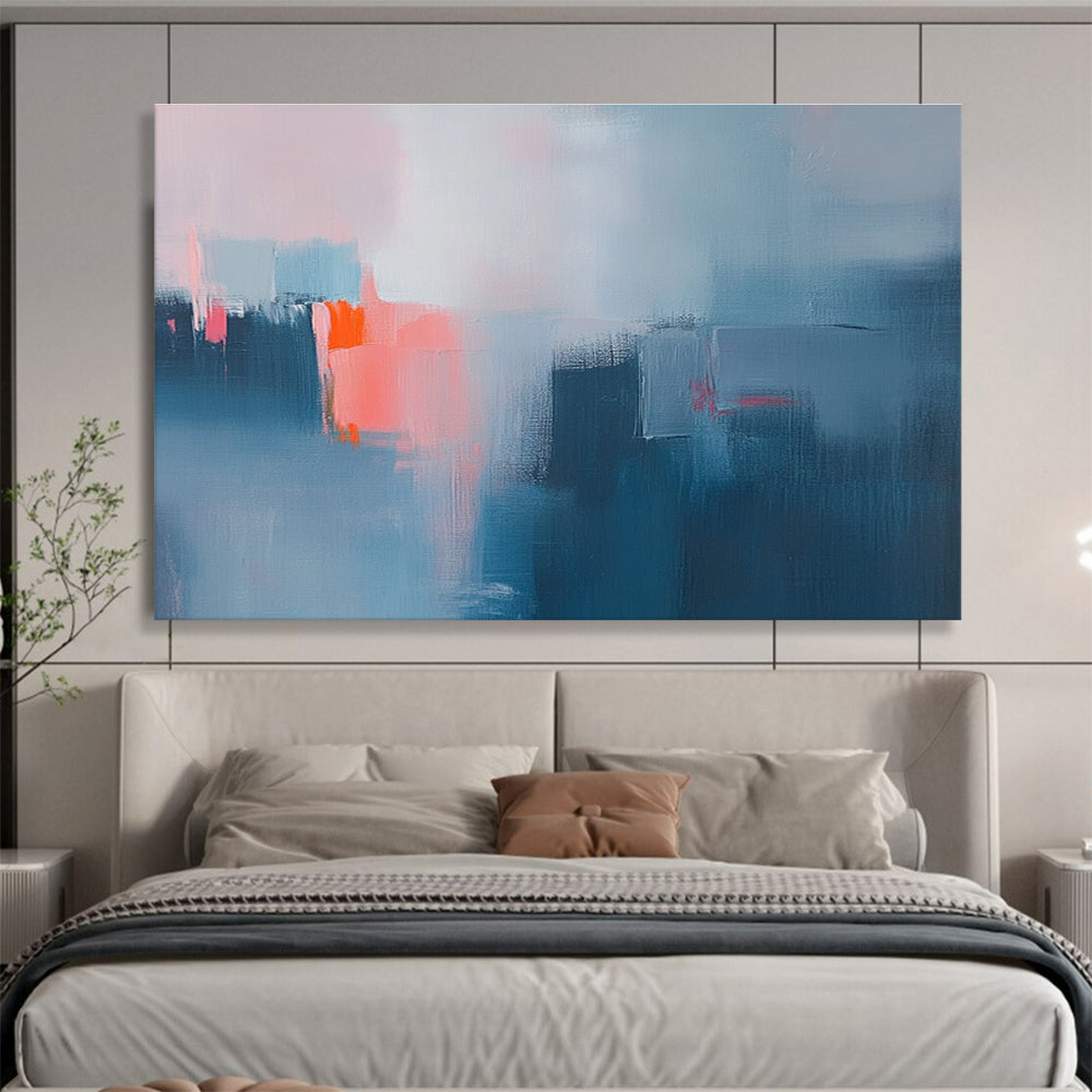 Blue and Pink Abstract Art for Contemporary Home Decor & Artistic Café SC319