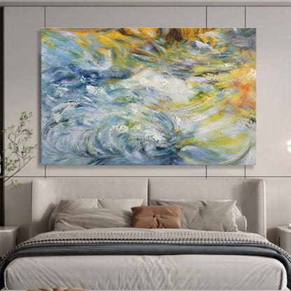 Impressionist Wave Painting for Coastal Home Nautical - Themed Living Rooms DLZ2675