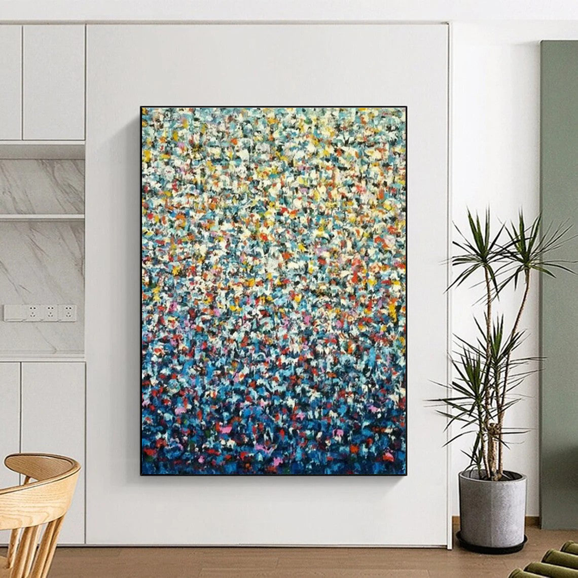 Pointillism Landscape Abstract Art for Coastal Café & Art Gallery Corner DLZ1351