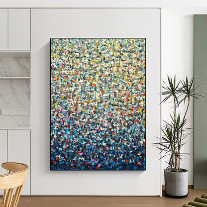 Pointillism Landscape Abstract Art for Coastal Café & Art Gallery Corner DLZ1351