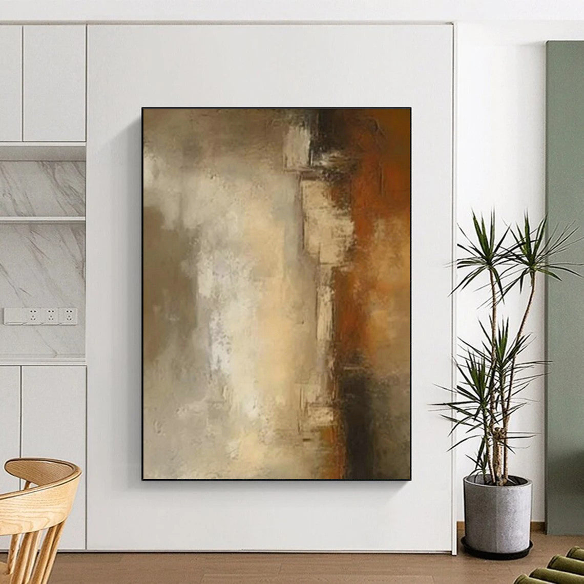 Warm - Toned Abstract Art for Cozy Living Room & Rustic Café DLZ1440