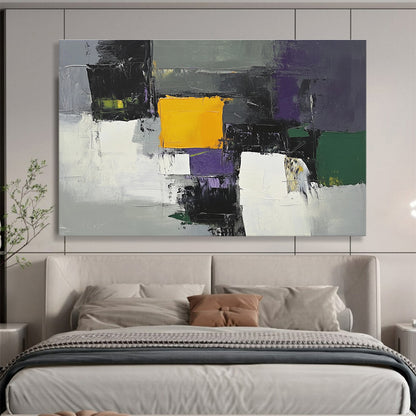Gray - Based Color Block Abstract Art for Contemporary Lobby & Urban Apartment SC324