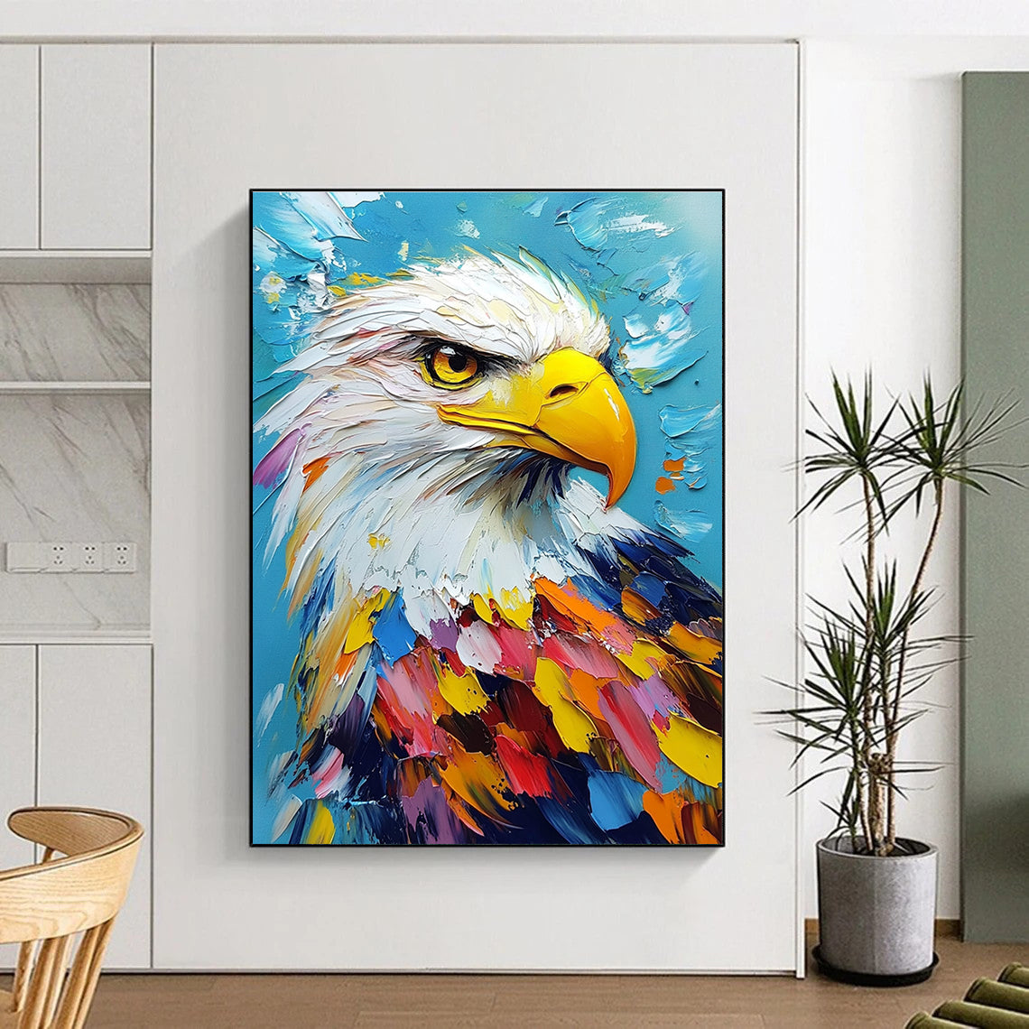 Colorful Eagle Portrait for Patriotic Office & Wildlife - Themed Bar STSC1285