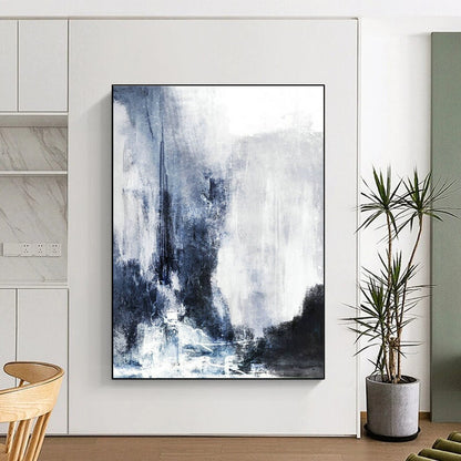 Blue - Gray Abstract Art for Modern Hotel Lobby & Art Gallery Corridor DLZ2037
