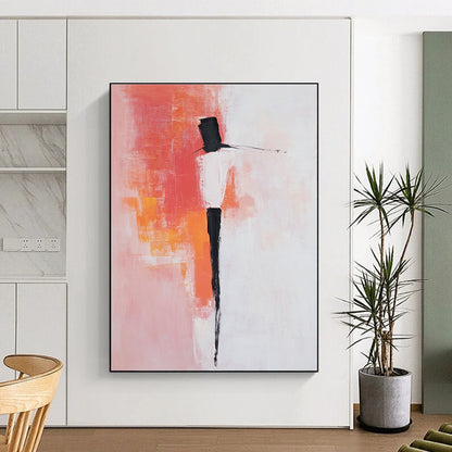 Coral and Black Abstract Figure for Bohemian - Style Bedroom & Art - Inspired Boutique STSC404