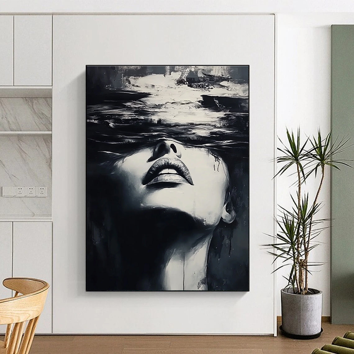 Submerged Woman’s Face Art for Contemporary Art Gallery & Thought - Provoking Therapy Office STSC1385