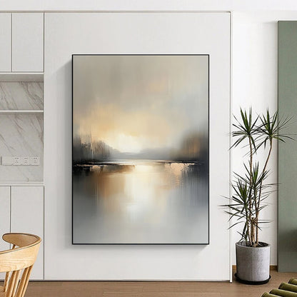 Soft - Toned Lake Art for Modern Home & Art Gallery STSC084