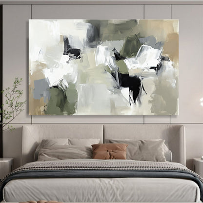 Neutral Toned Abstract Blocks Art for Minimalist Living Room & Serene Meditation Space SC245