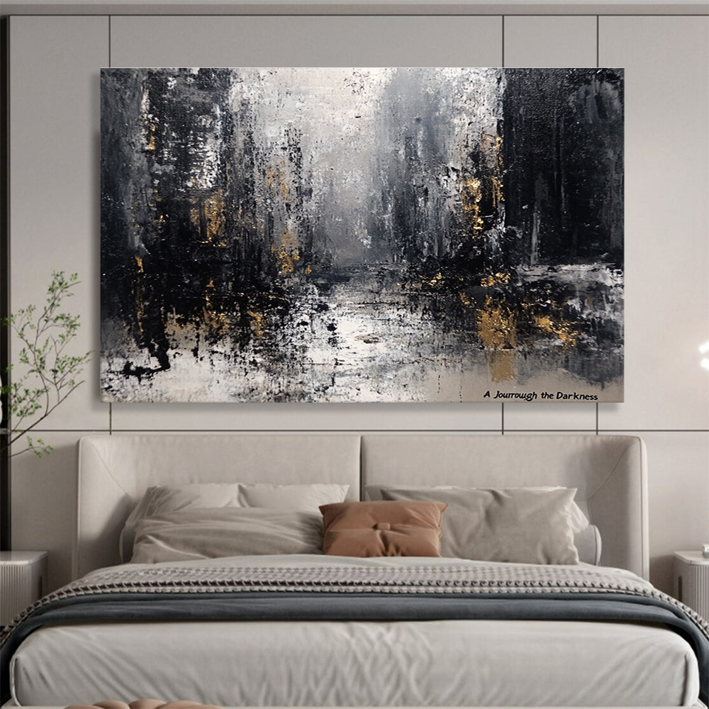 Dark Abstract with Gold Art for Luxury Penthouse & Sophisticated Art Gallery SC286