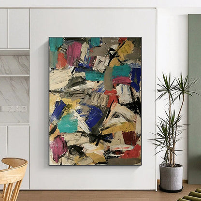 Colorful Block Abstract Art for Artistic Community Center & Bohemian Home Gallery Wall DLZ1604