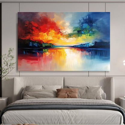 Colorful Lake Reflection Art for Art - Lovers’ Café & Bold Home Office SC077