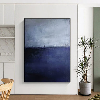 Solitary Figure at Sea Art for Coastal Home Library & Philosophical Retreat STSC1085