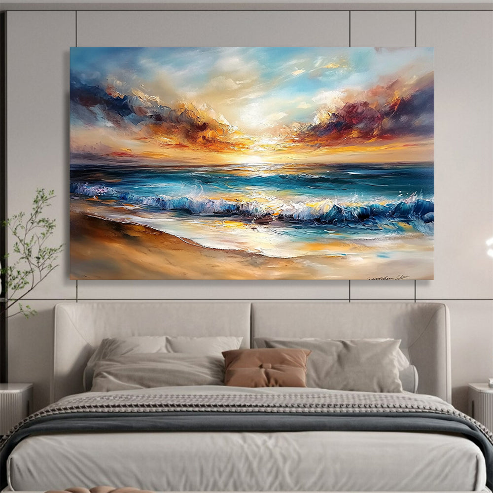 Dramatic Beach Sunset Art for Luxury Coastal Home & Art Auction SC417
