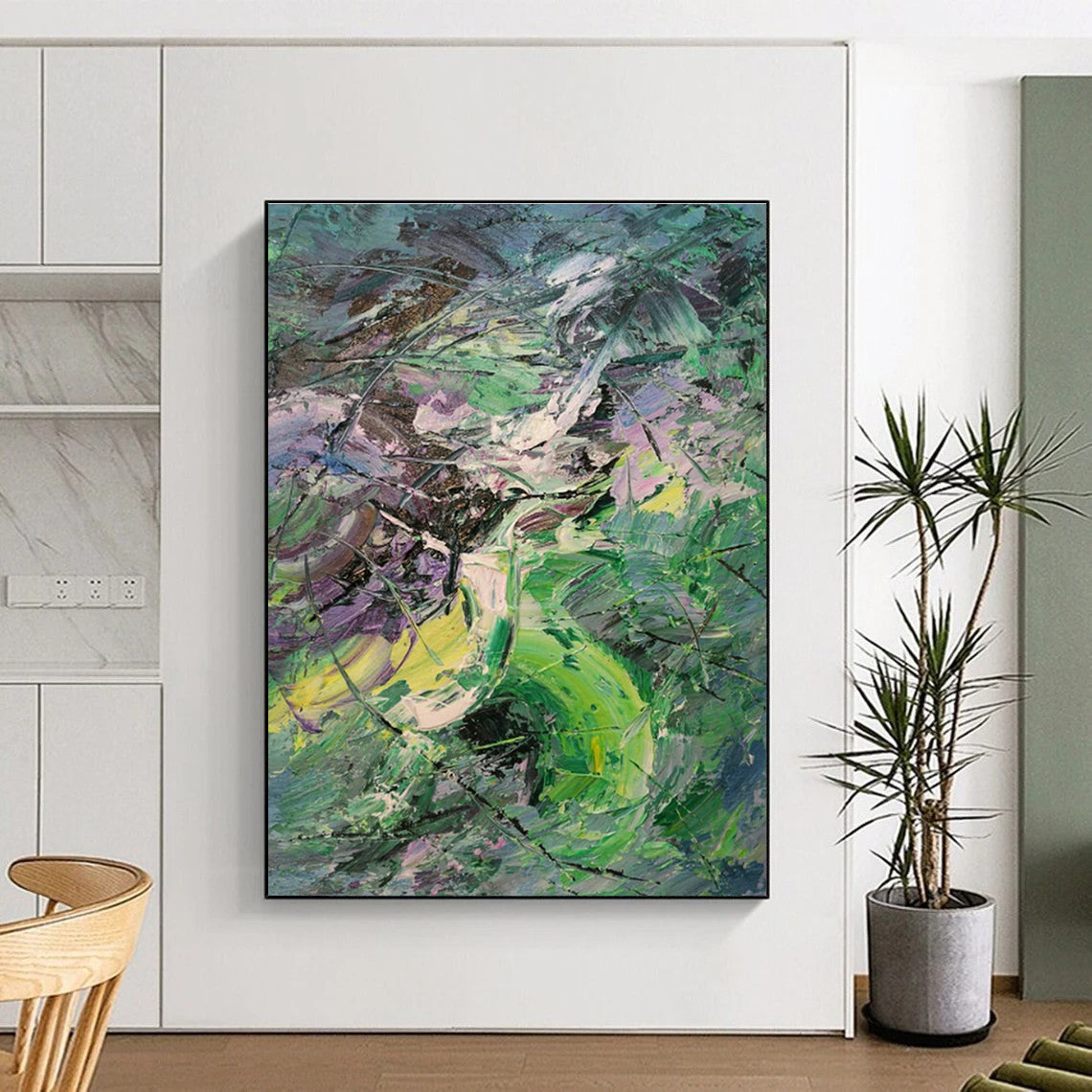 Colorful Brushstroke Abstract Art for Living Room & Art Studio DLZ0543