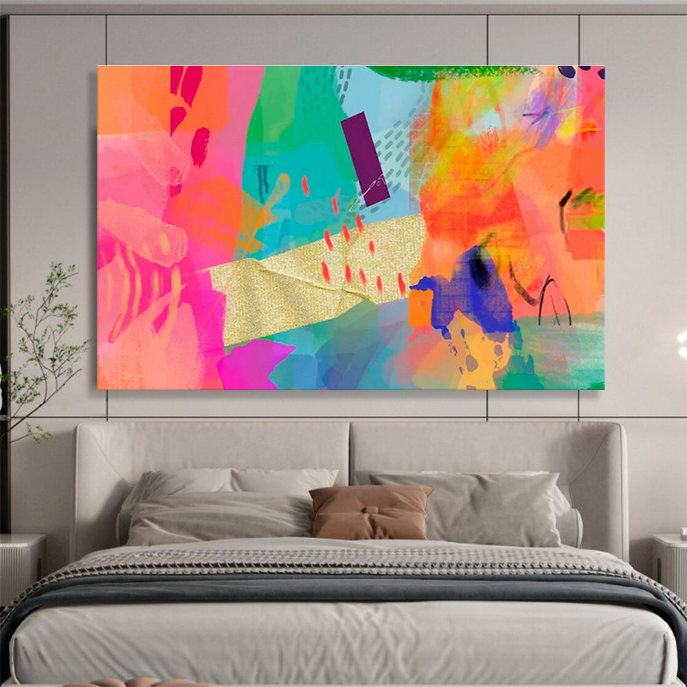 Colorful Collage Abstract Art for Trendy Fashion Retail Store Fronts DLZ2583
