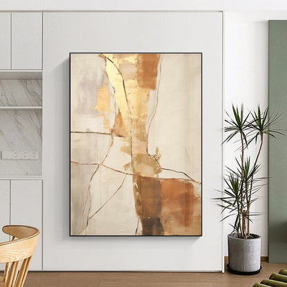 Gold - Brown Line Abstract Art for Luxury Home Library & Art - Lovers’ Lounge DLZ1951