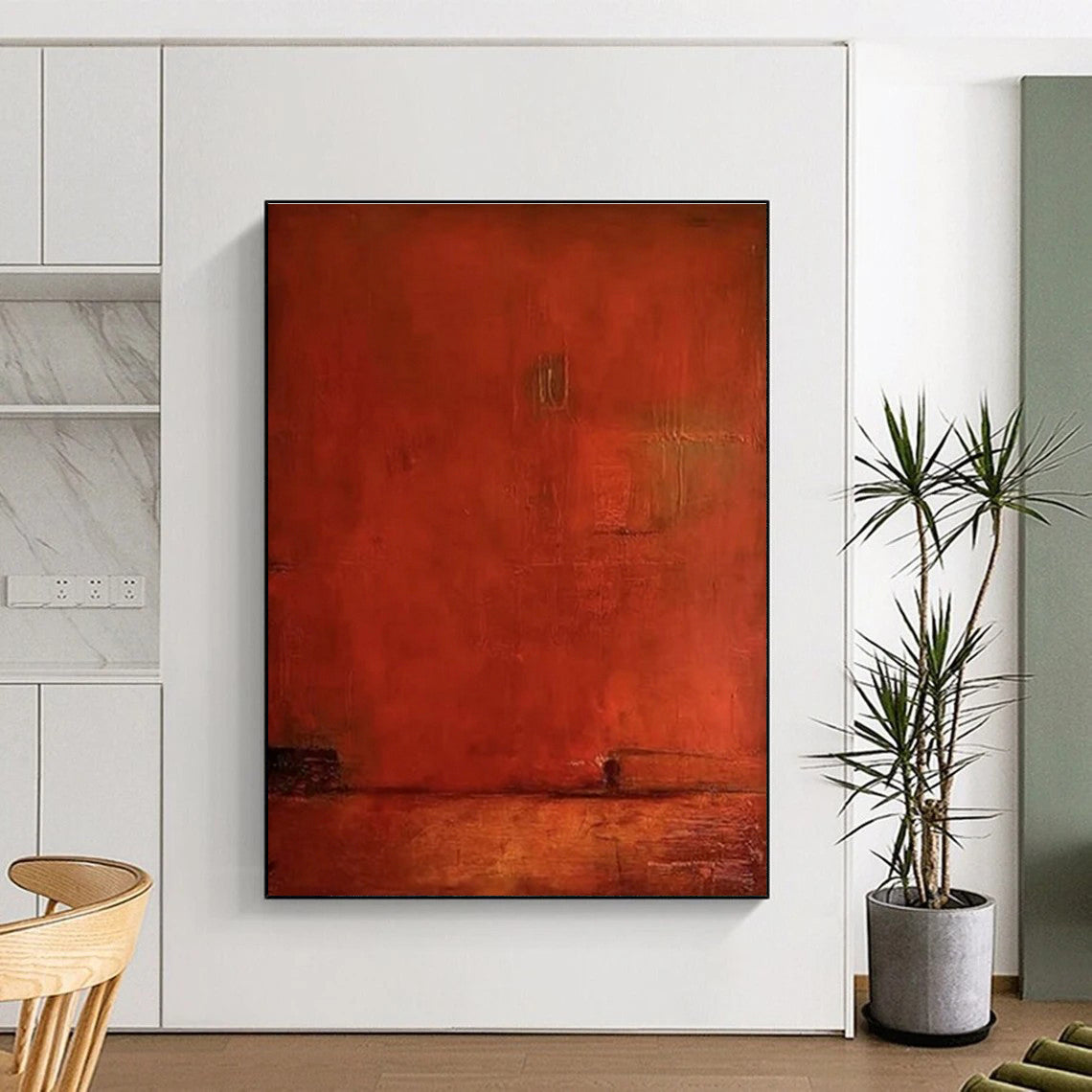 Red Textured Art for Wine Cellar Tasting Room & Romantic Dinner Venue DLZ1498