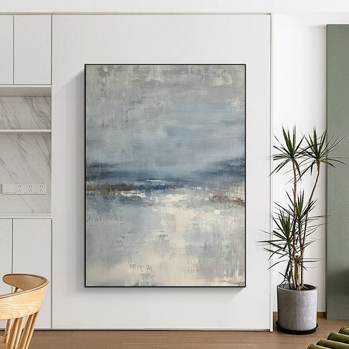 Blue - Grey Abstract Landscape Art for Living Room & Bedroom DLZ0417