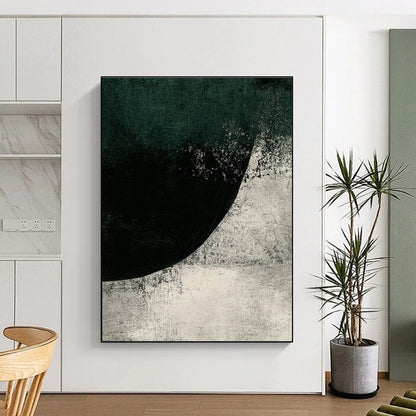 Dark Green and Black Abstract for Modern Art Studio & Dramatic Entryway STSC524