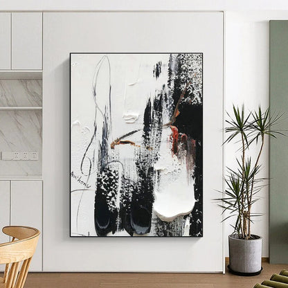 Black - White Abstract Art for Monochrome Gallery & Sophisticated Office DLZ0805