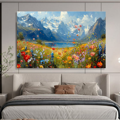 Flower - Filled Landscape Oil Painting for Garden - Inspired Living Spaces DLZ2640