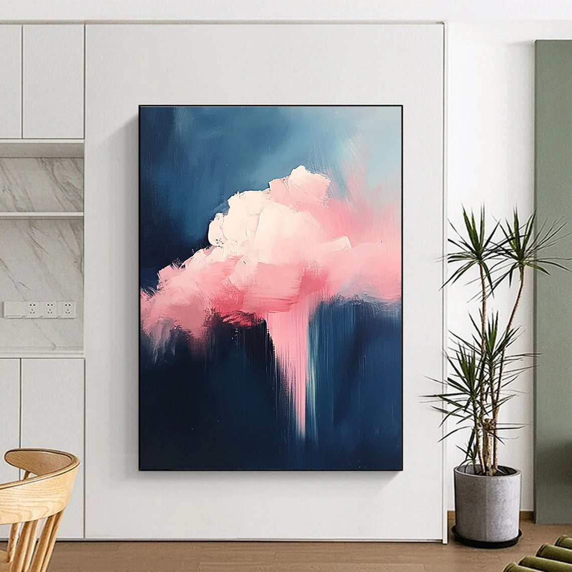 Dreamy Pink Cloud Abstract Art for Nursery & Lounge STSC671