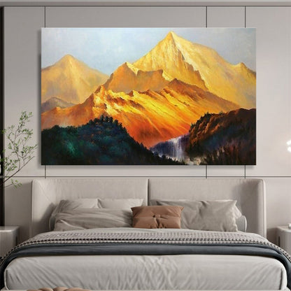 Golden Mountain Landscape Oil Painting for Grand Foyer DLZ2817