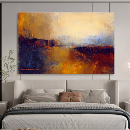 Pensive Landscape Abstract Art for Literary Study & Contemplative Bedroom SC338