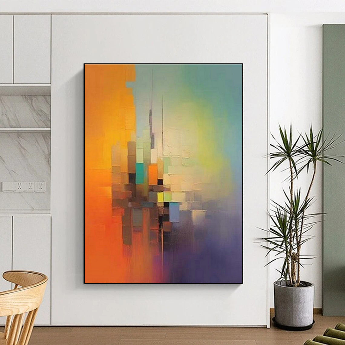 Colorful City Abstract Painting for Office & Living Room DLZ0363