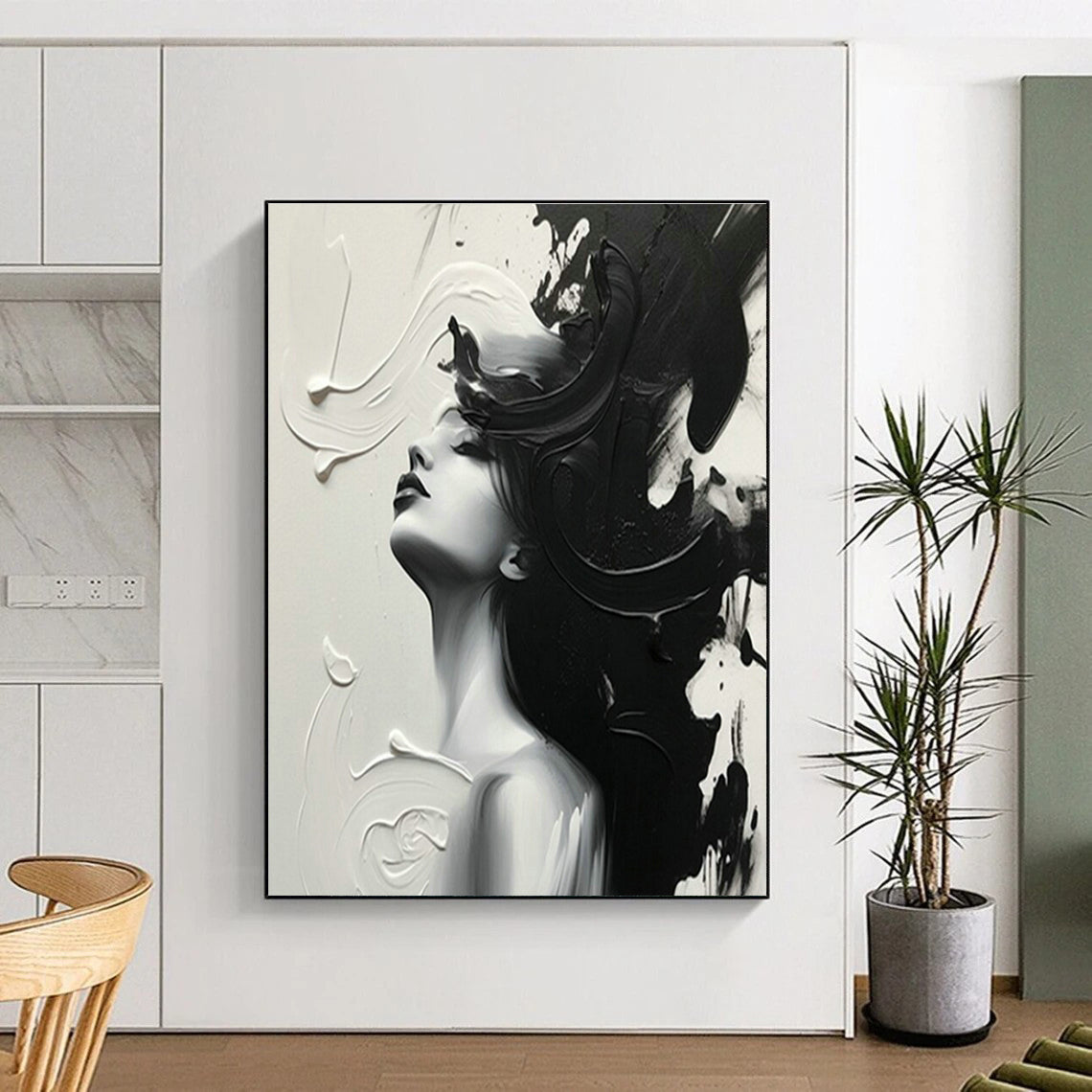 Black - and - White Artistic Portrait for Contemporary Art Gallery & Edgy Home Office DLZ1562