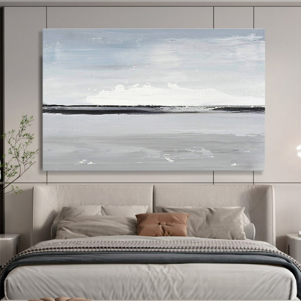 Grey - Tone Seaside Abstract Art for Industrial - Style Loft DLZ2821