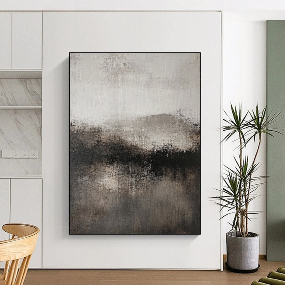 Monochrome Misty Landscape Art for Study & Library STSC080