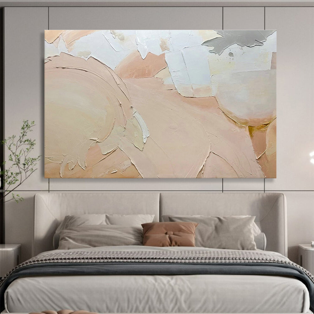 Light Pink Relief Abstract Art for Luxury Bridal Suite Lounges DLZ2570