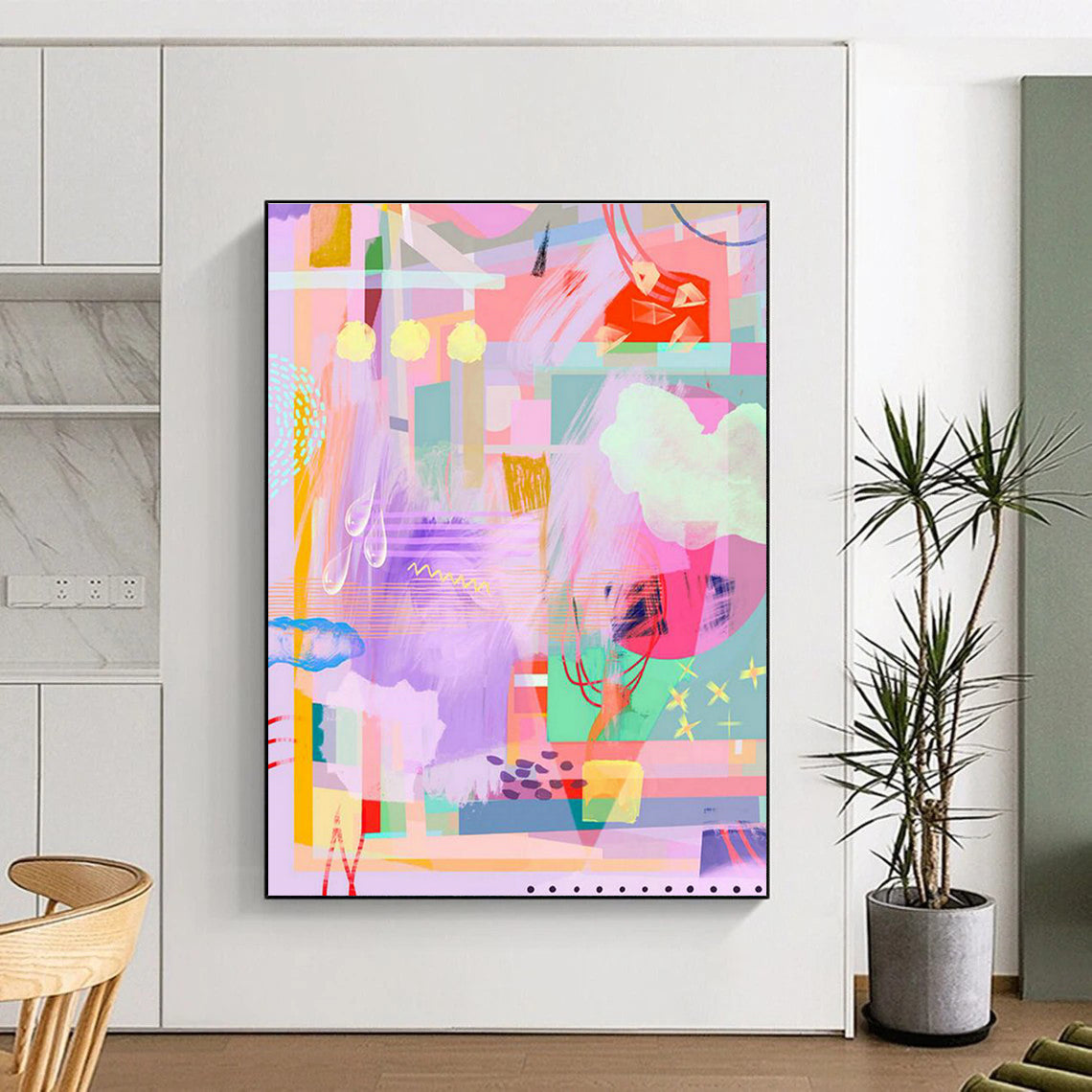 Pink - Purple Abstract Art for Luxe Beauty Salon Waiting Areas DLZ0168