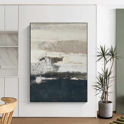 Gray - White - Blue Textured Art for Coastal Home & Nautical Art Gallery DLZ1881