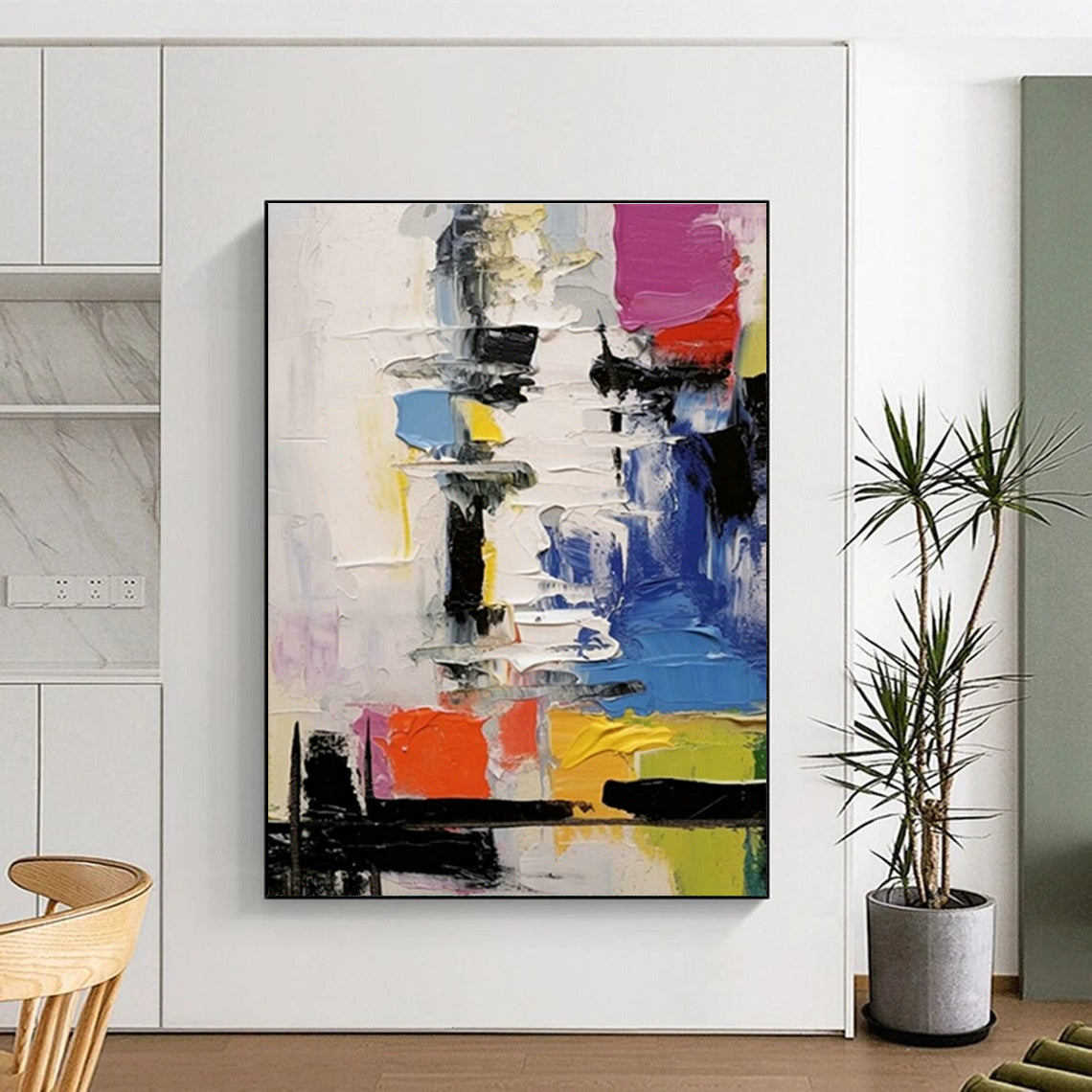 Colorful Layered Abstract Art for Artistic Community Center & Energetic Dance Studio DLZ1565