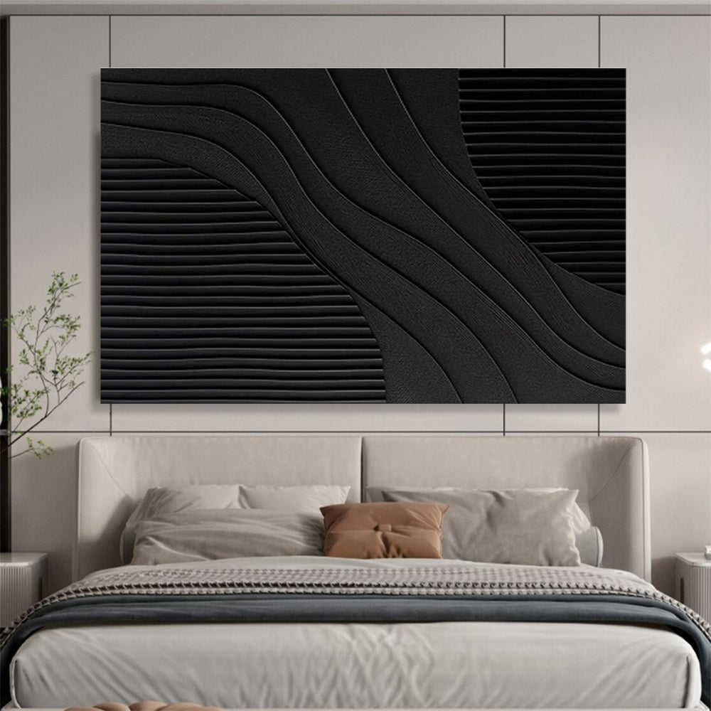 Black Wave - Texture Art for Sophisticated Dining Rooms DLZ2482