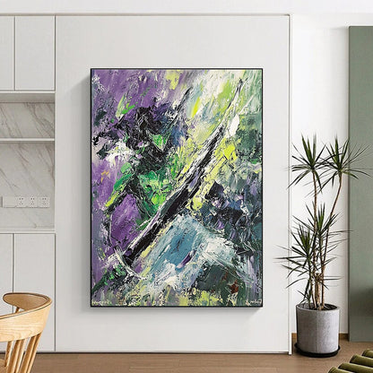 Abstract Green and Purple for Modern Art Studio & Bohemian Living Room STSC881