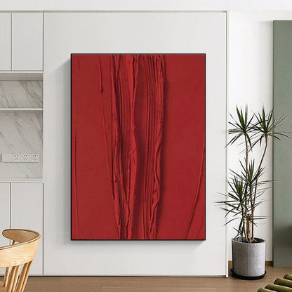 Red Textured Abstract Art for Modern Restaurant & Bold Home Office DLZ1973