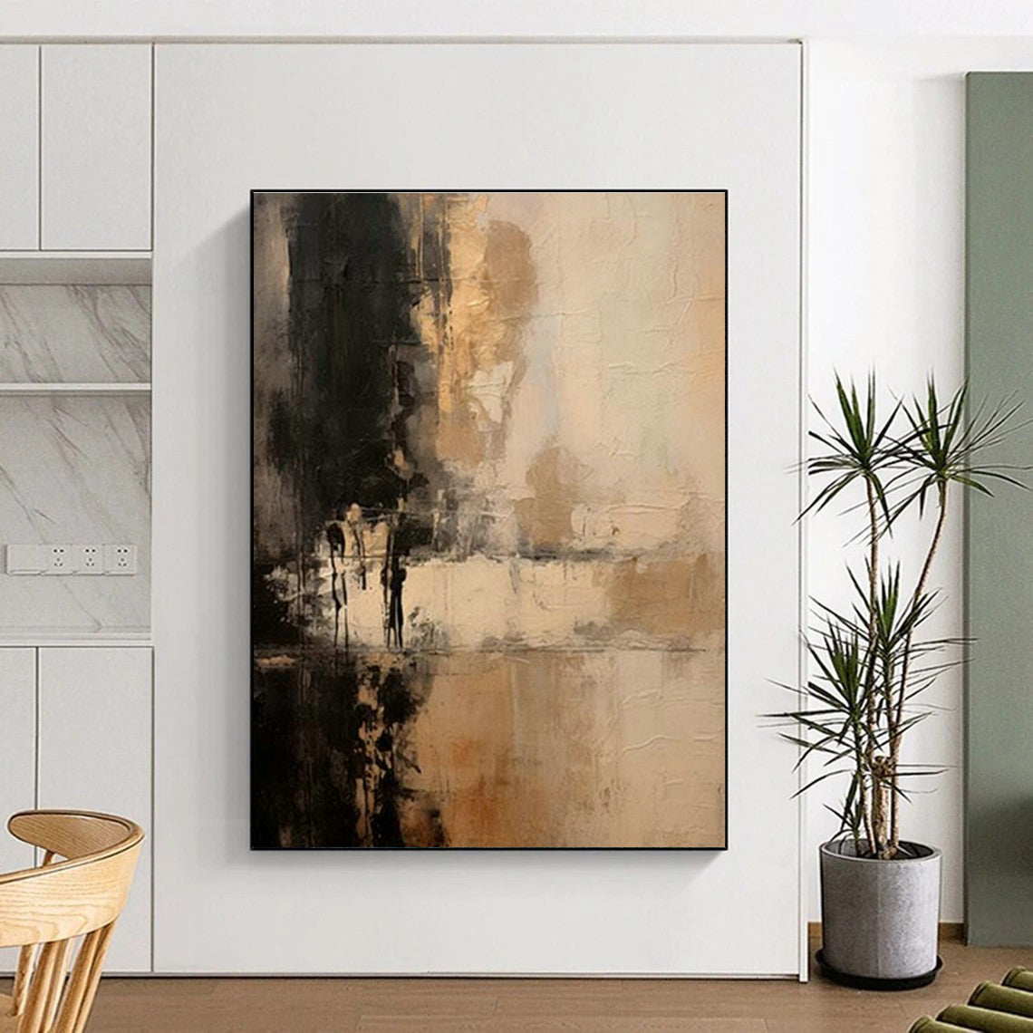Brown - Black Abstract Art for Living Room & Office DLZ0387