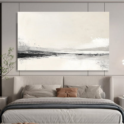 Monochrome Beach Scene Art for Coastal Home Library & Minimalist Beach House SC095