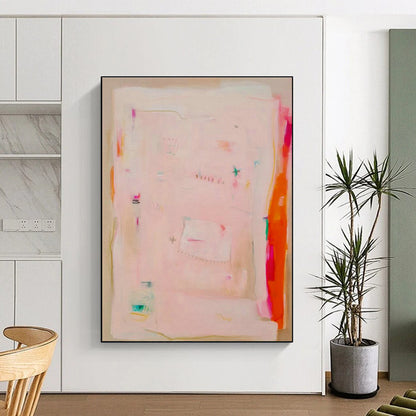 Pink - Toned Minimalist Abstract Art for Scandinavian - Style Home Offices DLZ0080