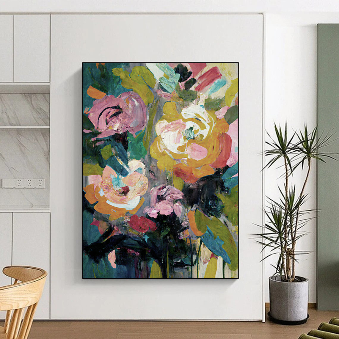 Vibrant Floral Abstract Art for Lively Dining Room & Floral - Centric Retail Store DLZ1362