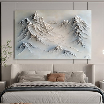 3D White Mountain Sculpture Art for Luxury Ski Lodge & Nature - Lover’s Home SC509