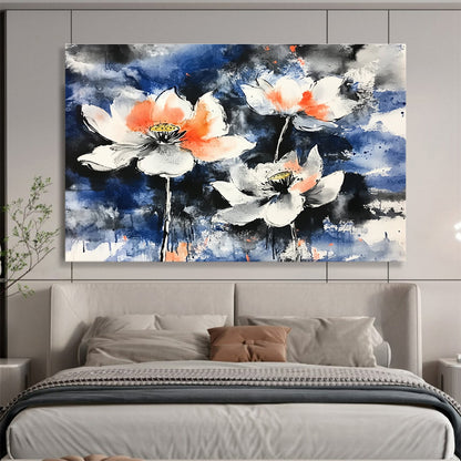Elegant Lotus Ink Art for Asian - Inspired Home & Zen Spa SC580