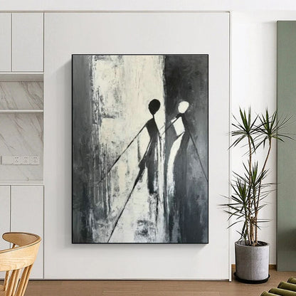 Abstract Black and White Figures Art for Art Gallery & Dance Studio DLZ0628
