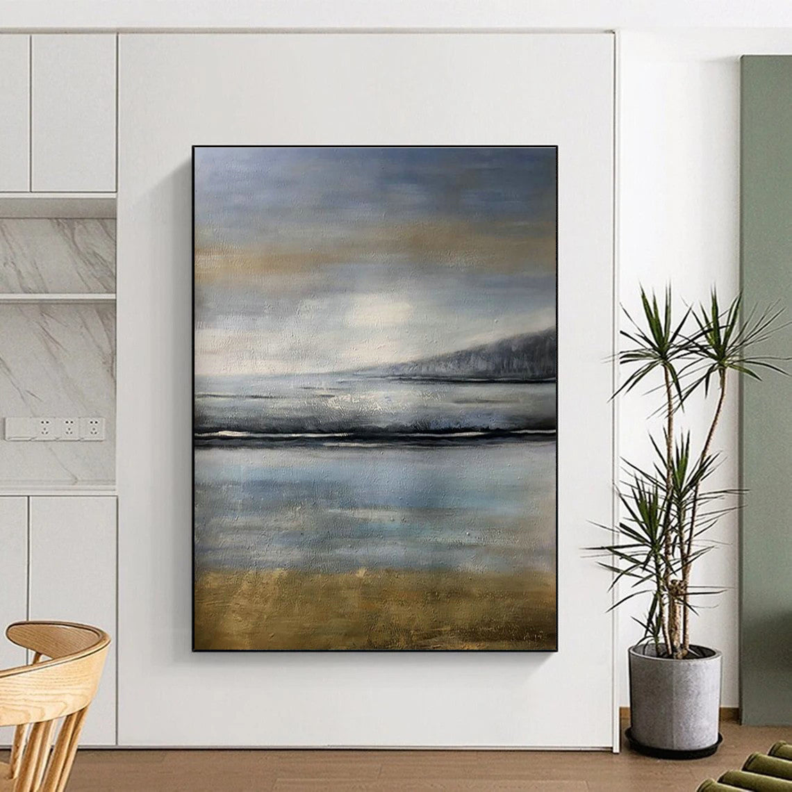 Sea and Sky Abstract Art for Beach House & Balcony DLZ2276