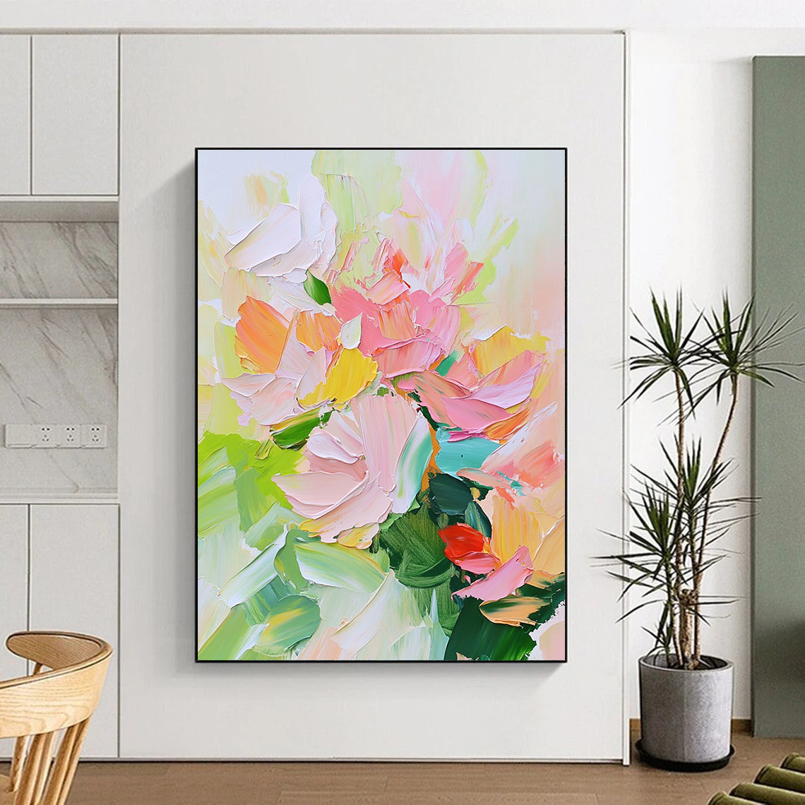 Colorful Floral Abstract Art for Living Room & Garden Room STSC700