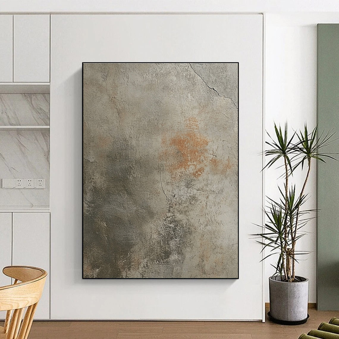 Textured Gray Wall Art for Industrial - Chic Gallery & Minimalist Home Study STSC1445
