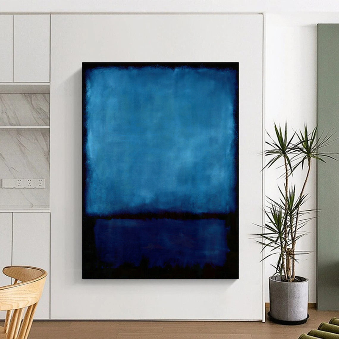 Pure Blue Abstract Art for Bedroom & Meditation Room DLZ0449